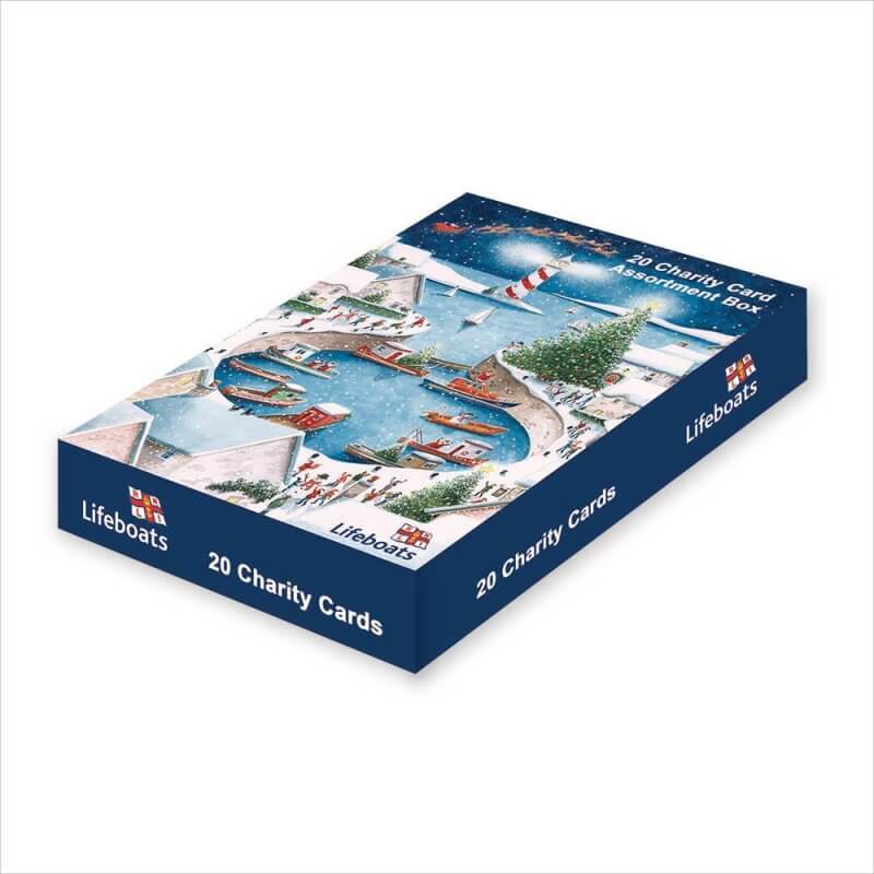 Lifeboats RNLI Charity 20 Assorted Boxed Christmas Cards - House of Cards