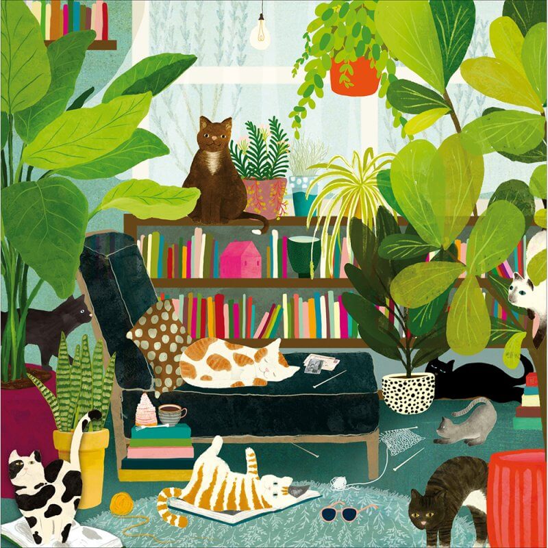 Cats Birthday Card - House of Cards