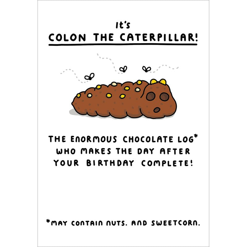 Colon Caterpillar Birthday Card