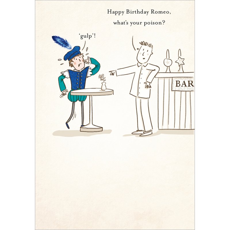 Shakespeare Romeo Poison Birthday Card