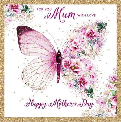 Floral Butterfly Mothers Day Card - House of Cards