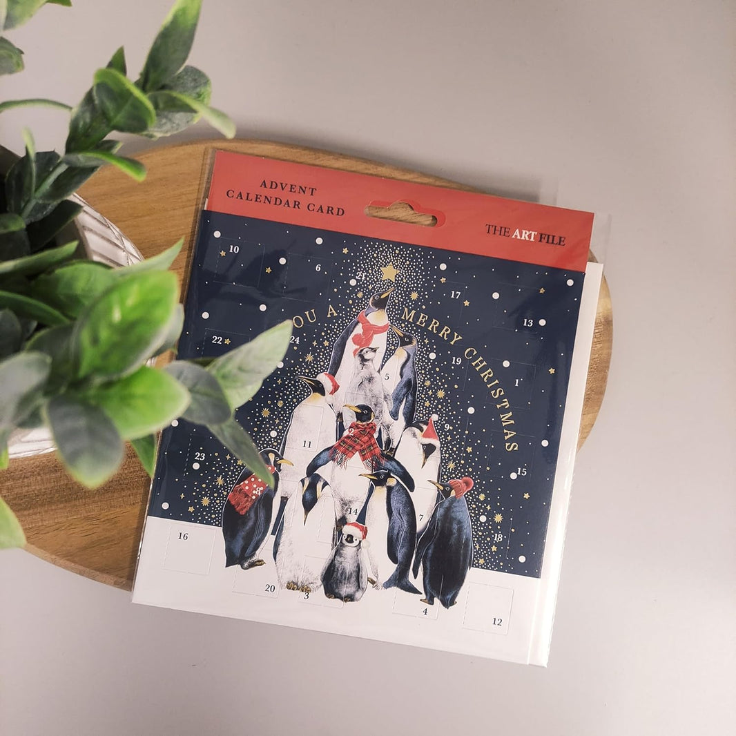 Penguins Advent Calendar Card