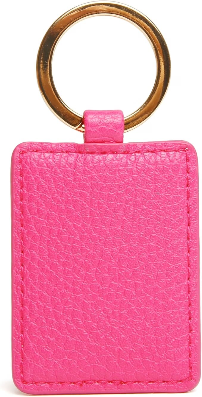 Hot Pink Vegan Leather Keyring