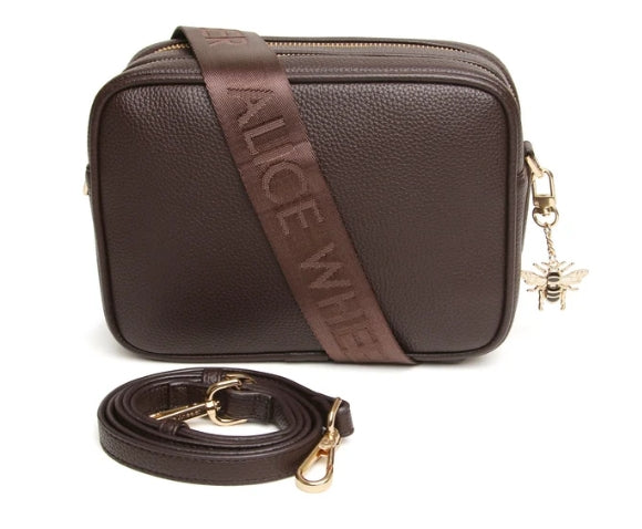 Chocolate Brown Camera Crossbody Bag