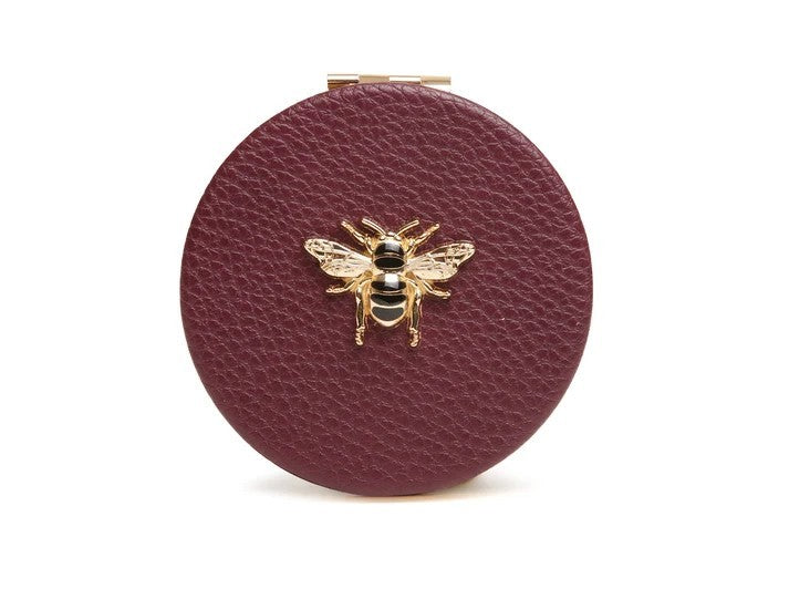 Alice Wheeler Round Compact Mirror - Berry