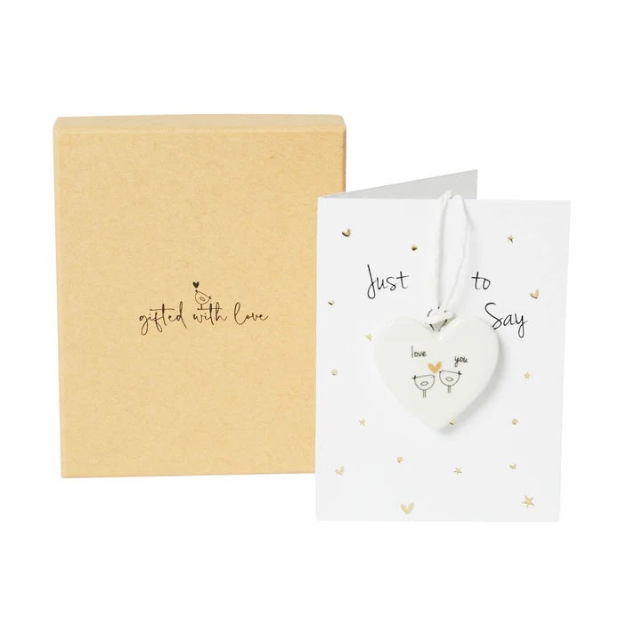 Love You Porcelain Heart and Card