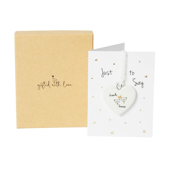 Friends Forever Porcelain Heart and Card