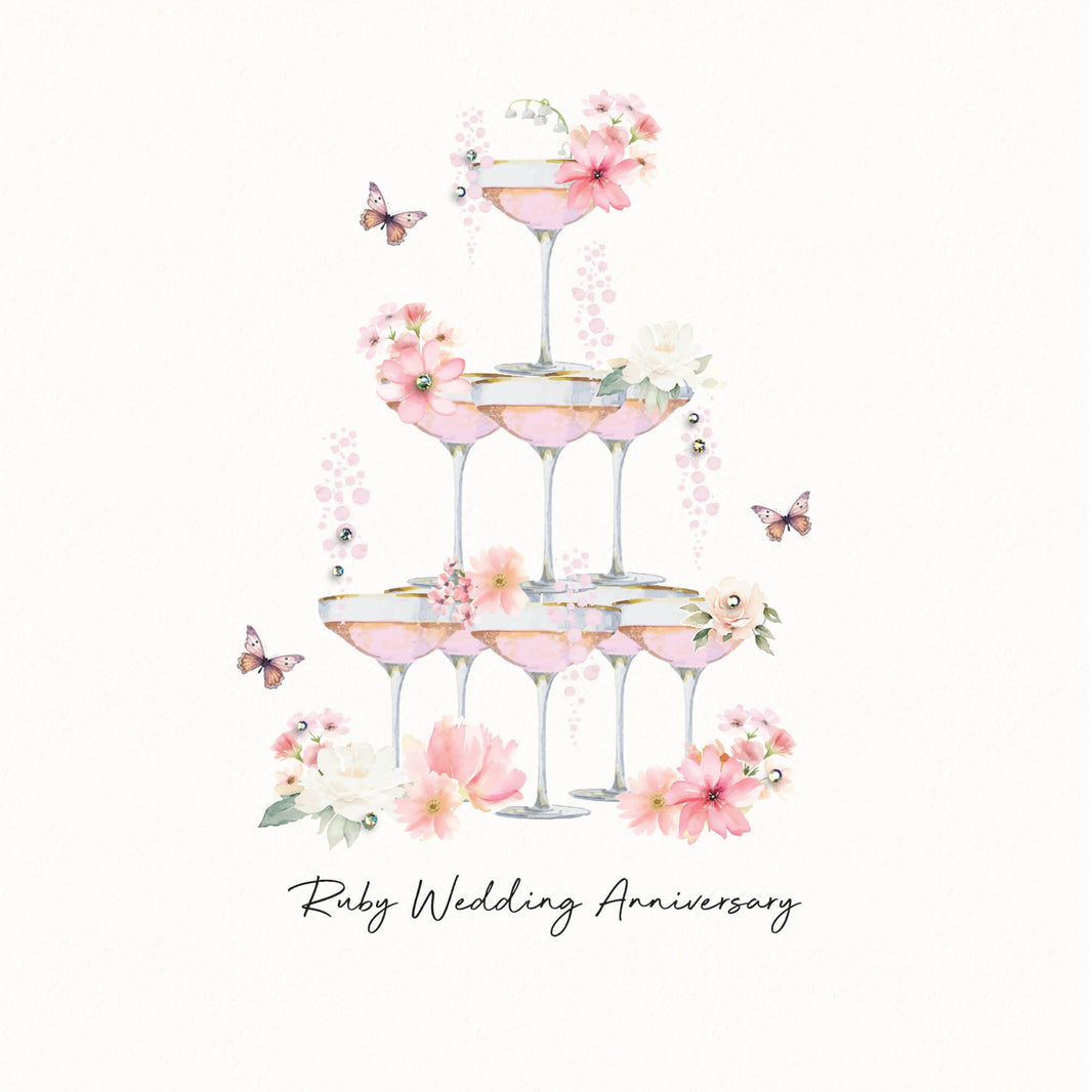 Ruby Wedding Anniversary Card