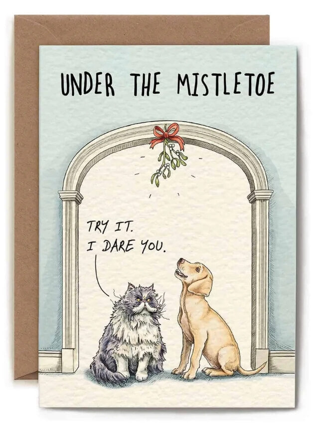 Under The Mistletoe Christmas Card