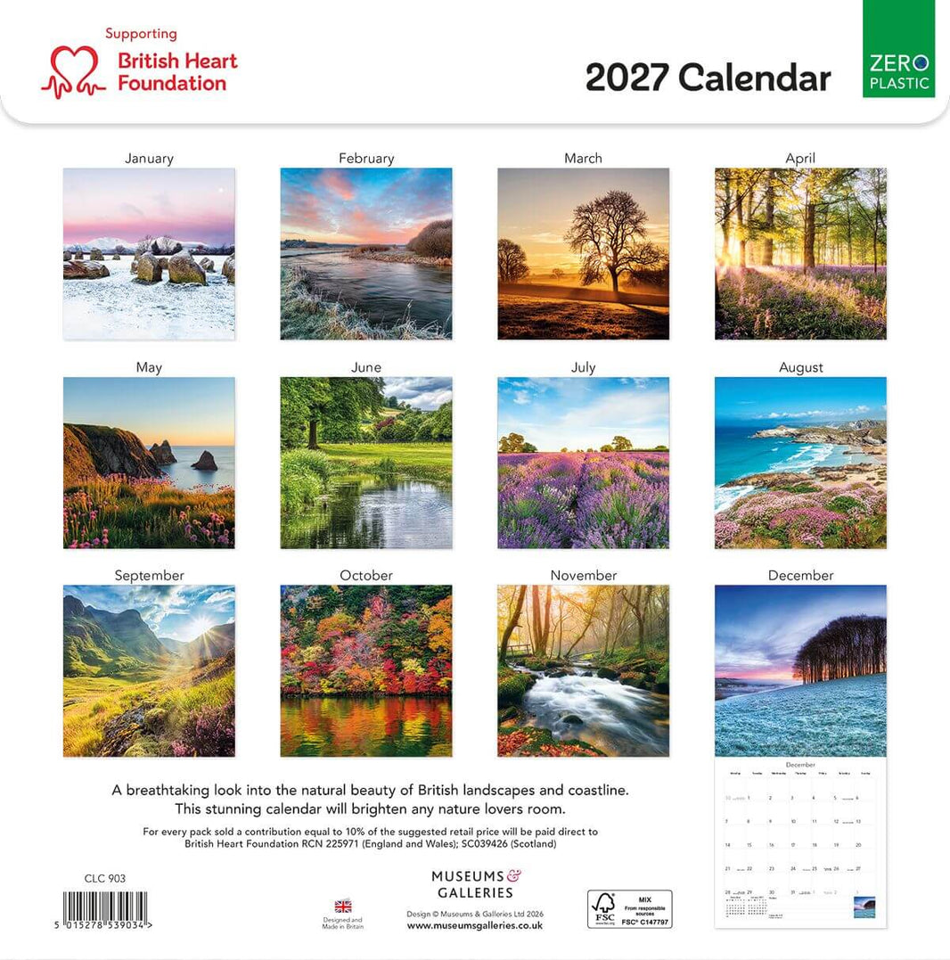 2027 British Heart Foundation Landscapes Calendar
