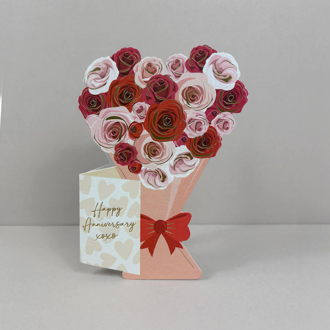 Roses Die-Cut Anniversary Card