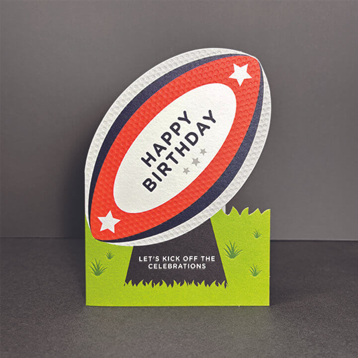 Rugby Die-Cut Birthday Card