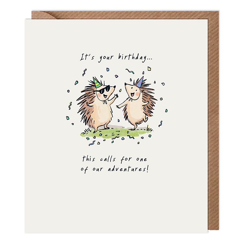 Adventures Hedgehog Birthday Card