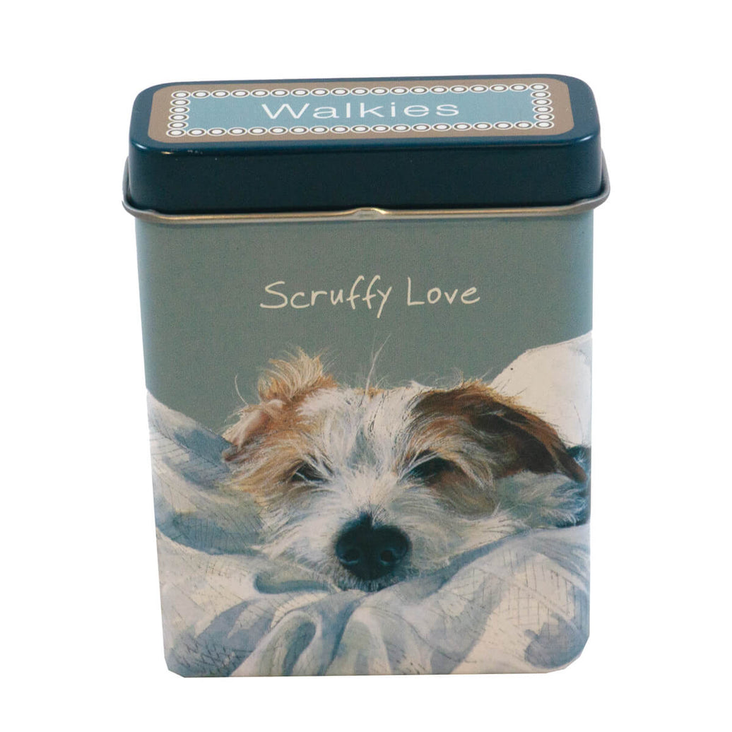 Dog Treat Tin - Rough Coat Jack Russell Scruffy Love
