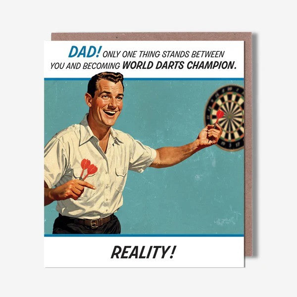Retro Darts Fathers Day Card