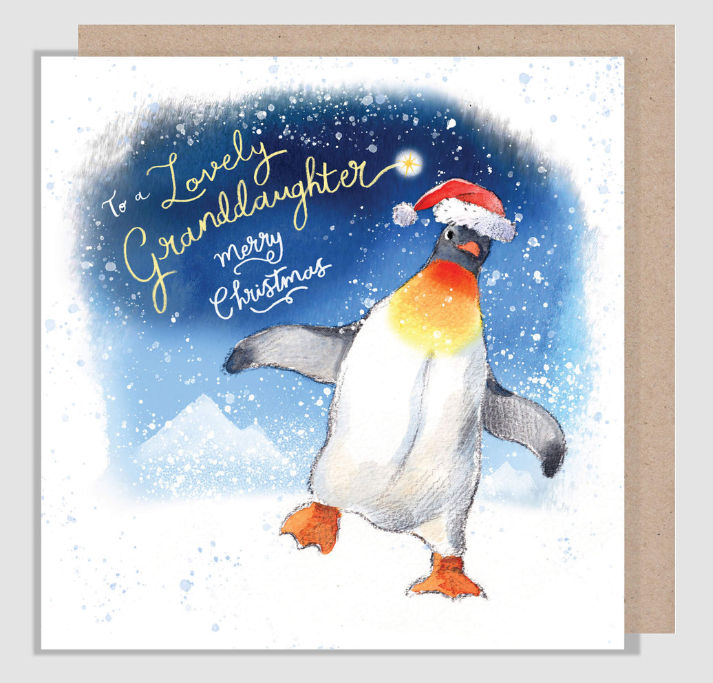 Granddaughter Penguin Christmas Card