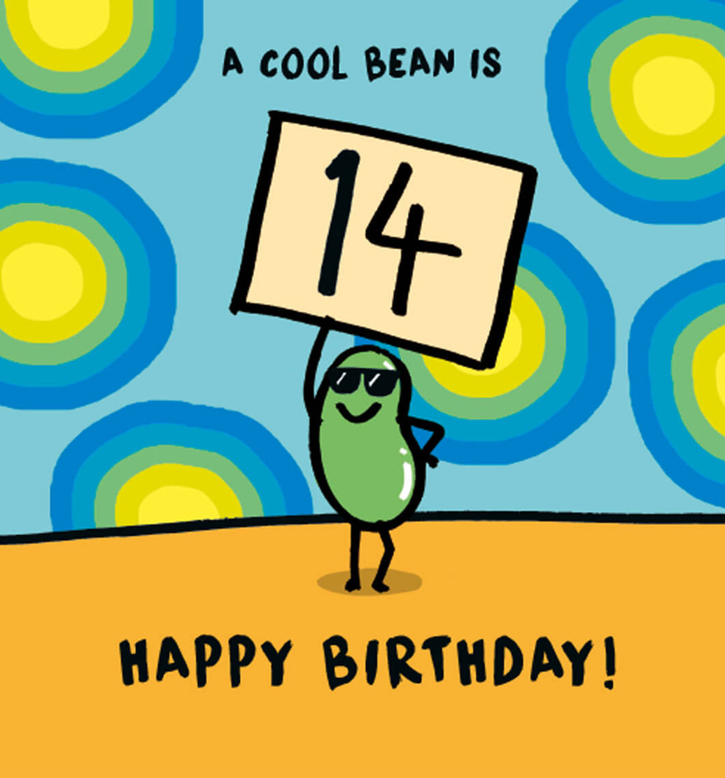 14th Human Bean Birthday Card