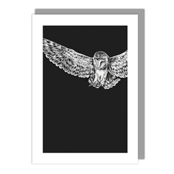 Ink and Shadow Owl Birthday Card