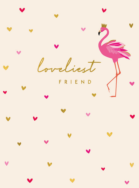 Loveliest Friend Flamingo Birthday Card