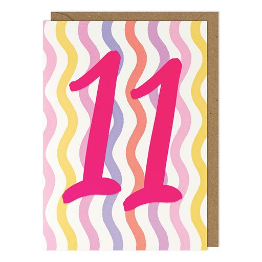 Vibrant 11th Birthday Card