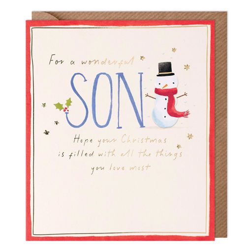 Son Snowman Christmas Card