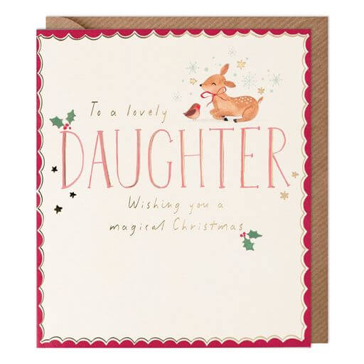 Daughter Deer Christmas Card