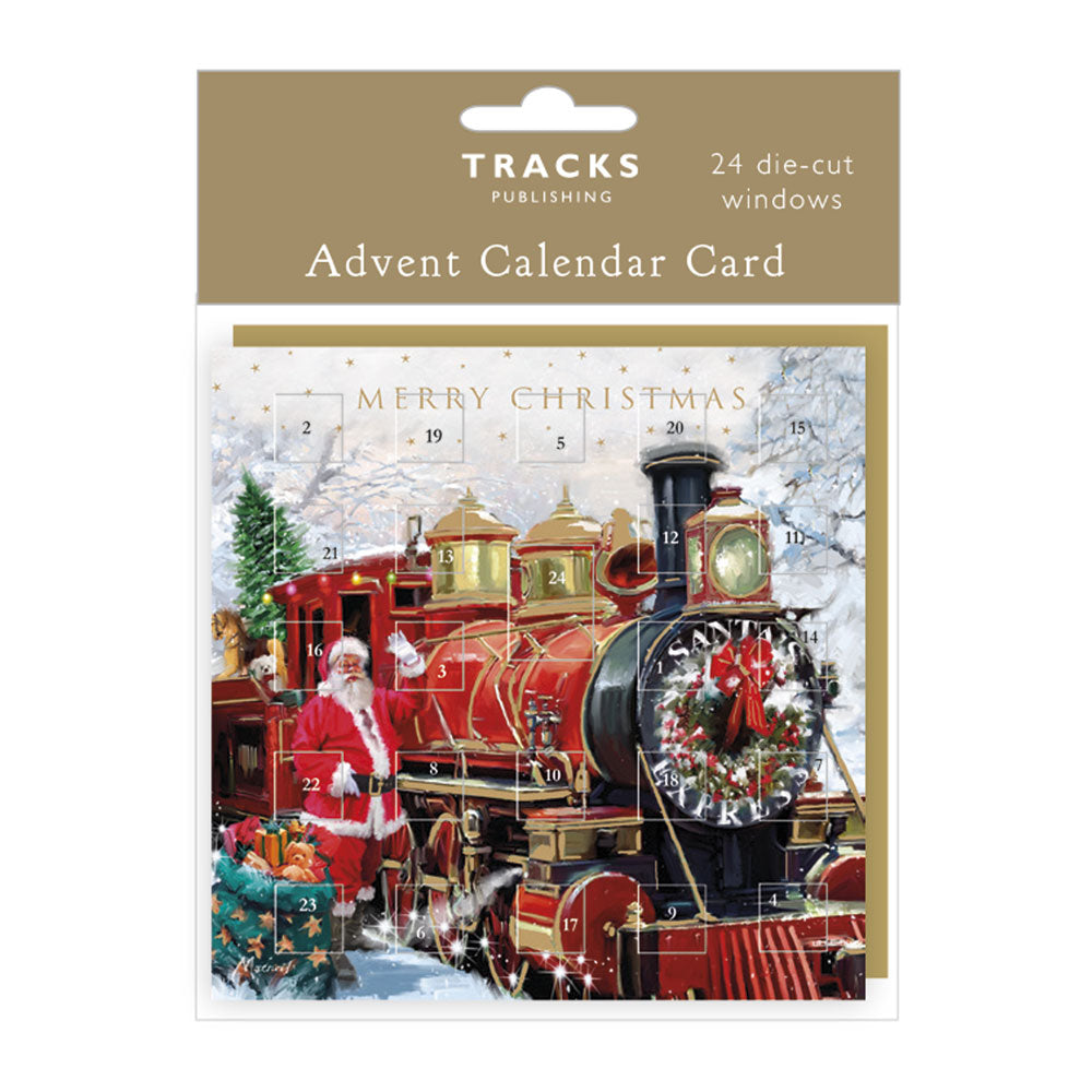 Santa Train Advent Calendar Card
