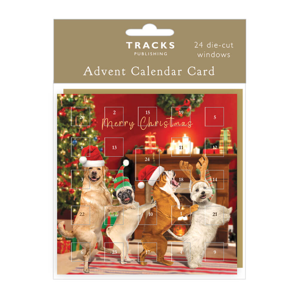 Dog Conga Advent Calendar Card