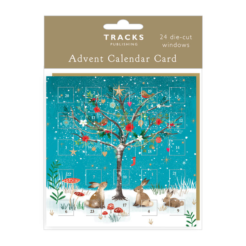 Wildlife Tree Advent Calendar Card