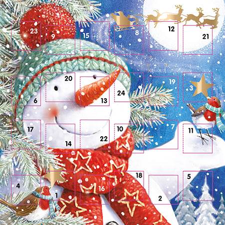 Wrapped Up Snowman Advent Calendar Card - House of Cards