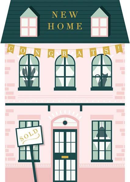 New Home Die Cut Greeting Card - House of Cards