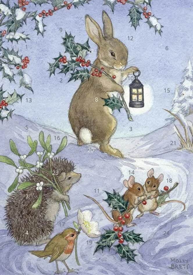 Christmas Animals A5 Christmas Advent Card - House of Cards