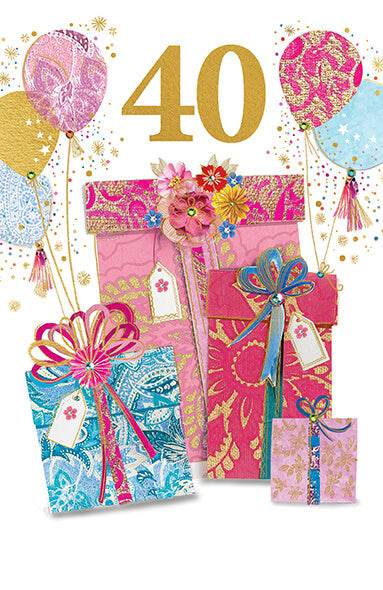 40th Presents Birthday Card - House of Cards