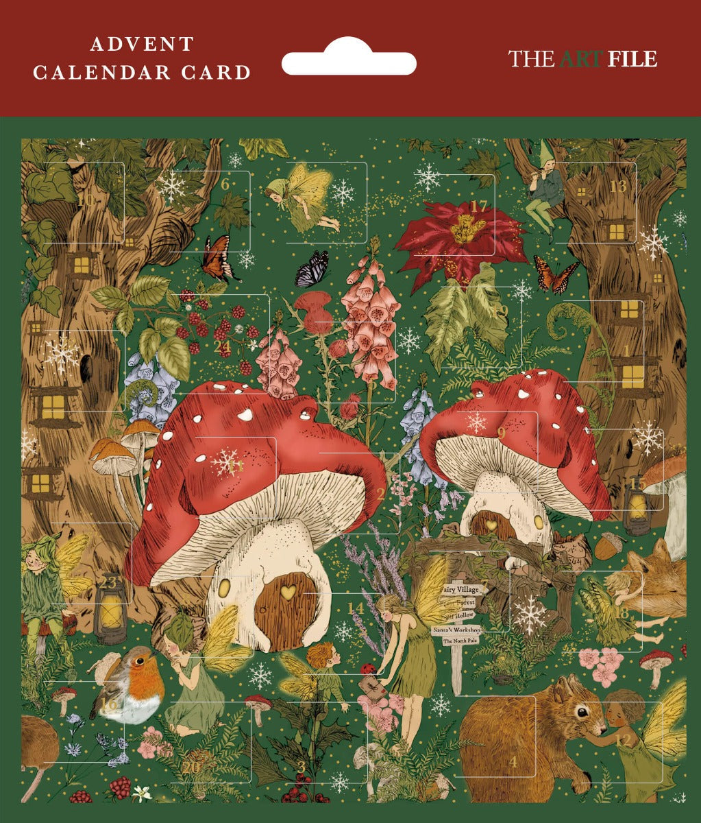 Mushroom Forest Advent Calendar Card