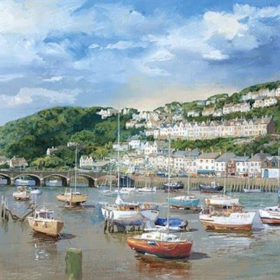 Low Tide Looe Cornwall Greeting Card