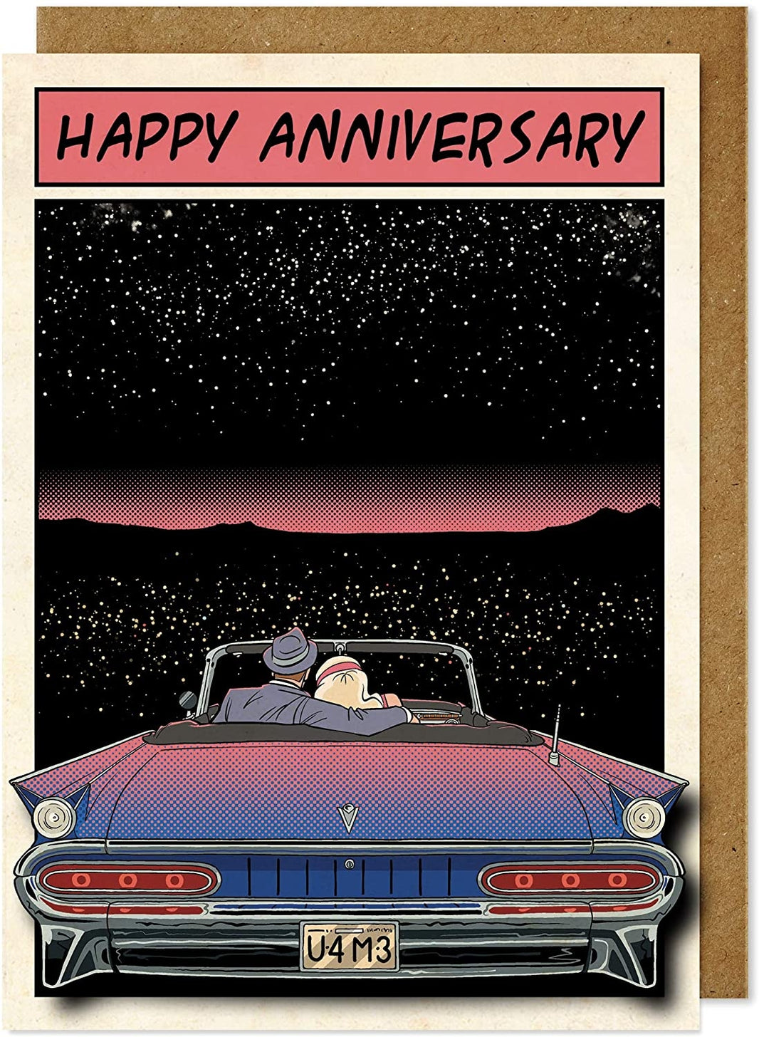 Starry Night Car Greeting Card