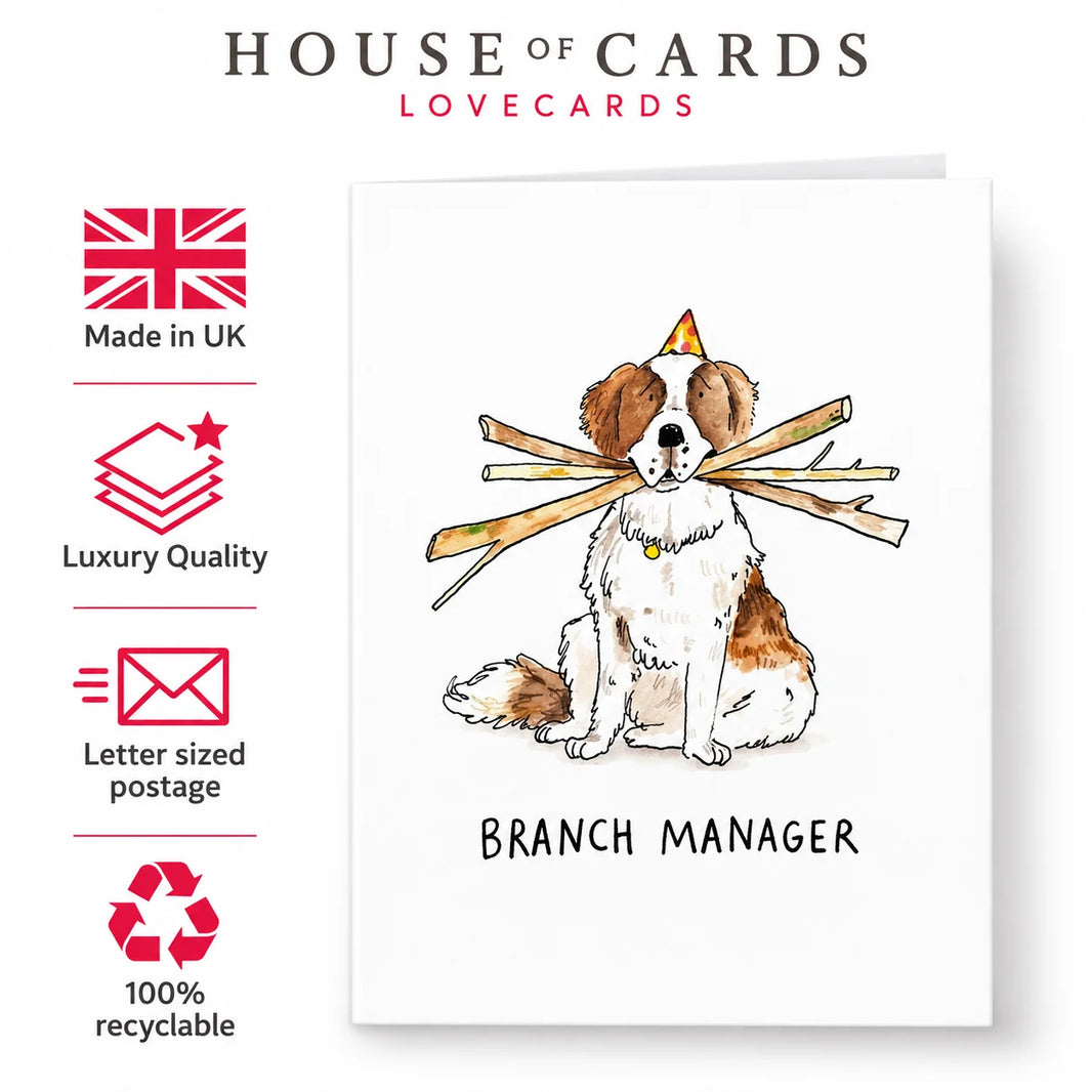 Branch Manager Funny Dog Birthday Card