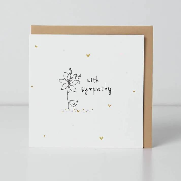 Sympathy Bird and Flower Card - House of Cards