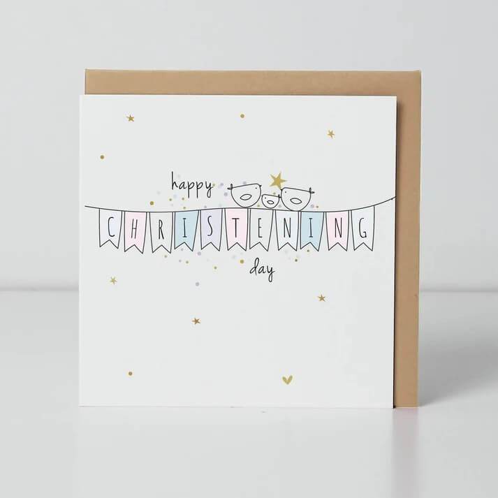 Christening Bunting Card - House of Cards