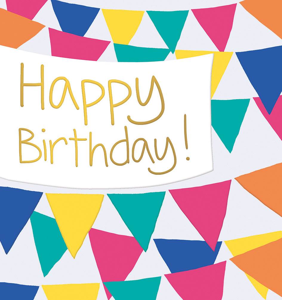 Colourful Bunting Happy Birthday Card - House of Cards