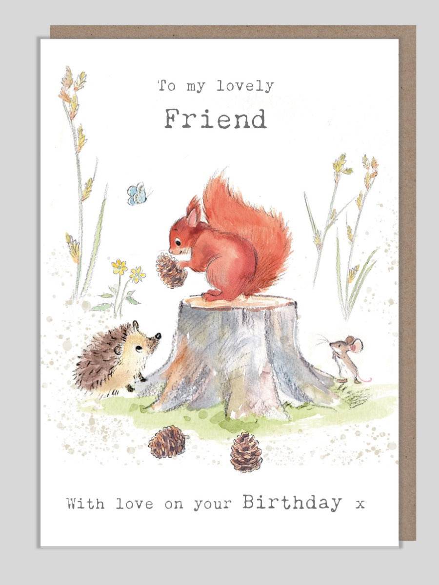 Friend Squirrel Birthday Card - House of Cards