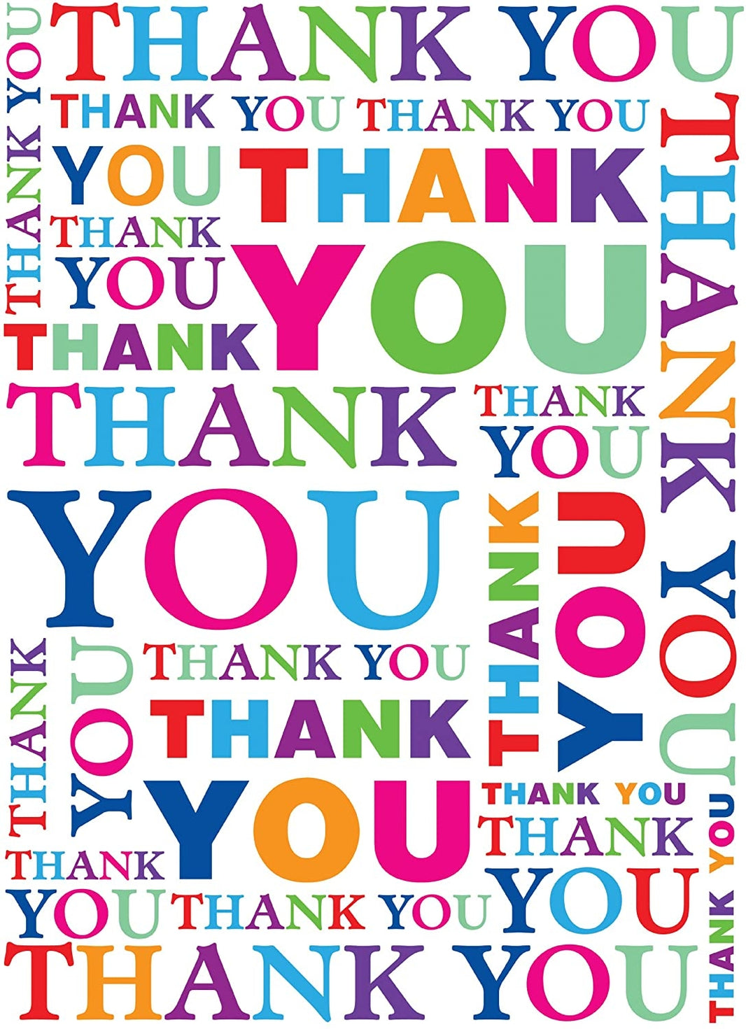 Large Multicoloured Thank You Card