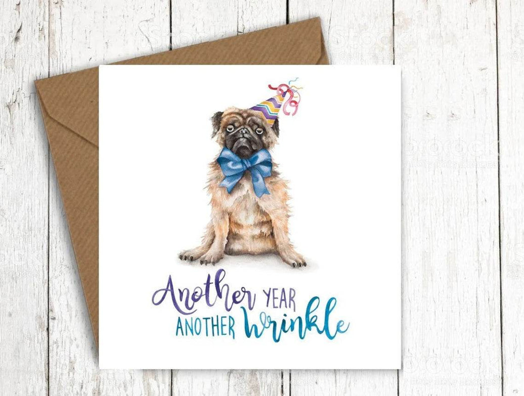 Pug Birthday Card - House of Cards