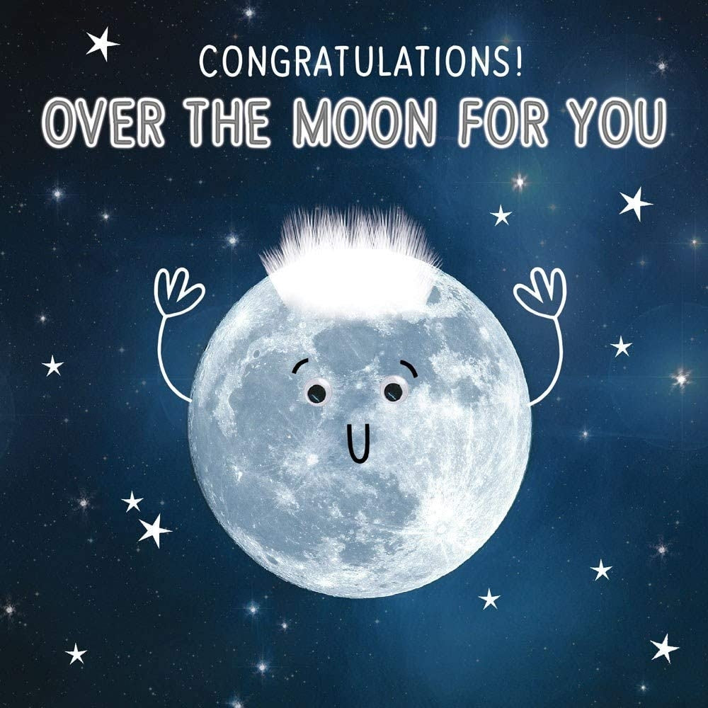 Fluff Over The Moon Congratulations Card