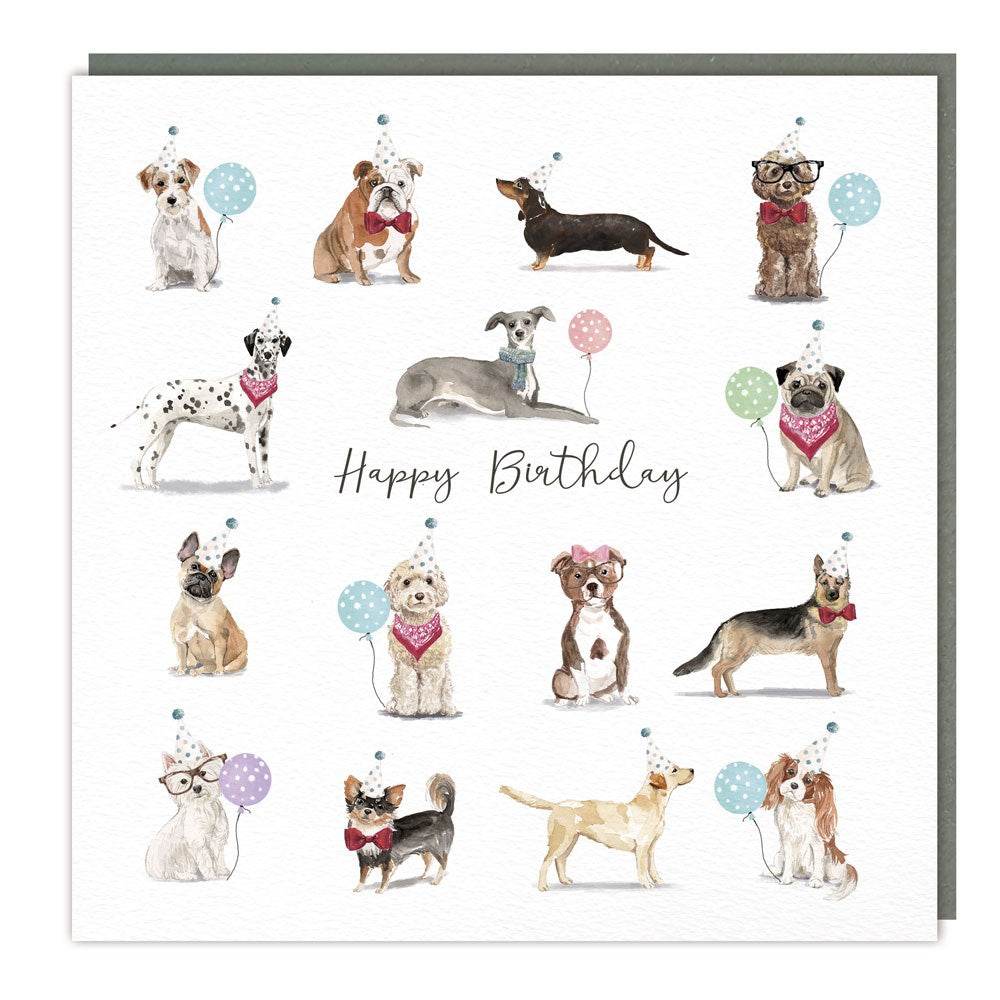 Sparkle Dogs and Balloons Happy Birthday Card - House of Cards