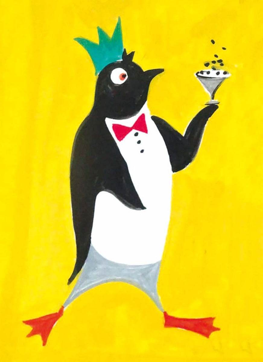 Sarah Campbell Penguin Birthday Card - House of Cards