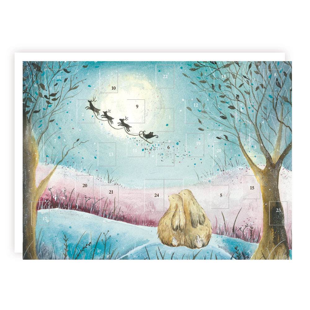 Hares and Santa Bridge Advent Calendar - House of Cards