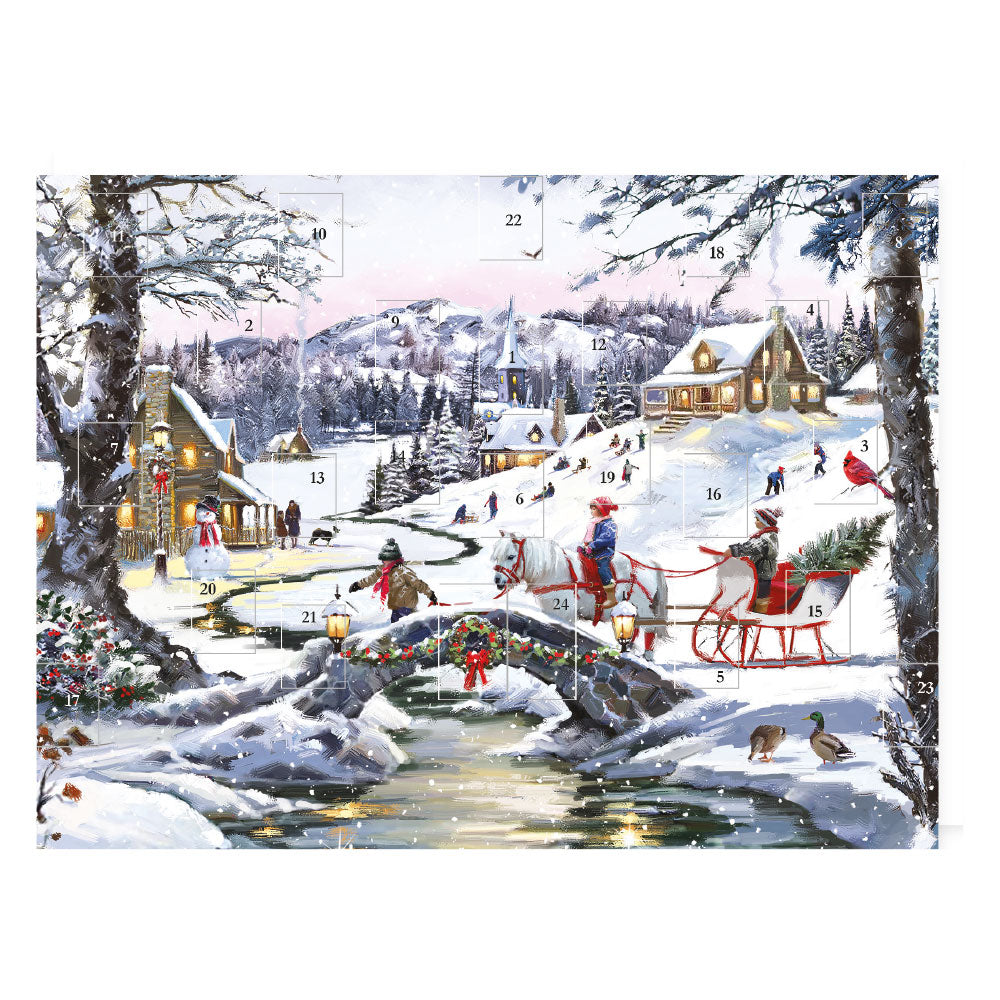 Winter Village Bridge Advent Calendar