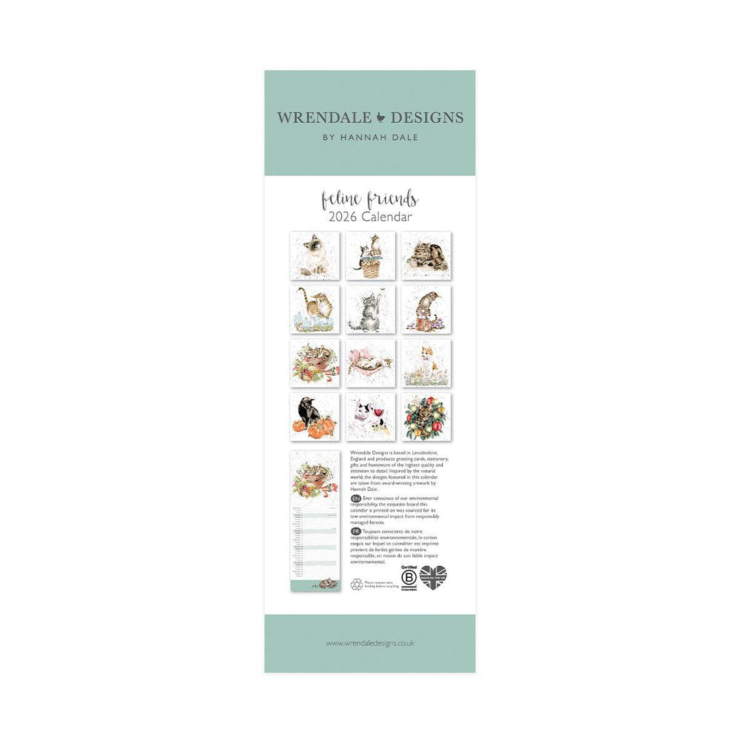 2026 Cats Feline Friends Slim Calendar - House of Cards