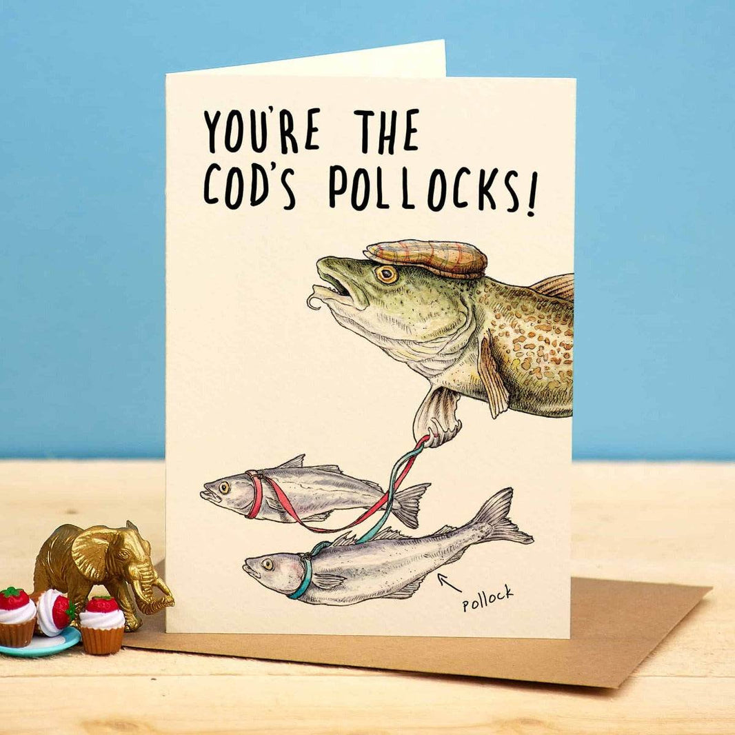 Cod's Pollocks Birthday Card - House of Cards